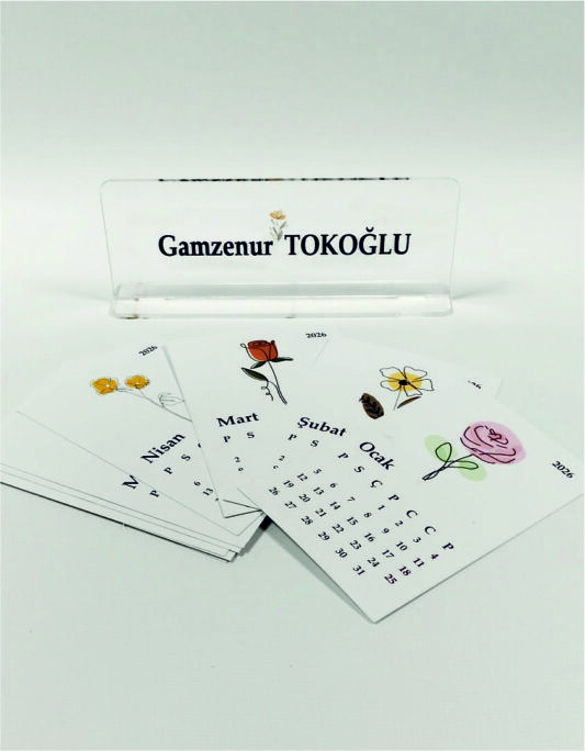 SOFT ÇİÇEKLİ TAKVİMLİ OFİS SETİ