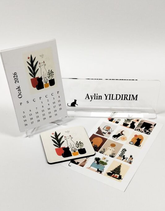 KEDİ KONSEPT TAKVİMLİ OFİS SETİ